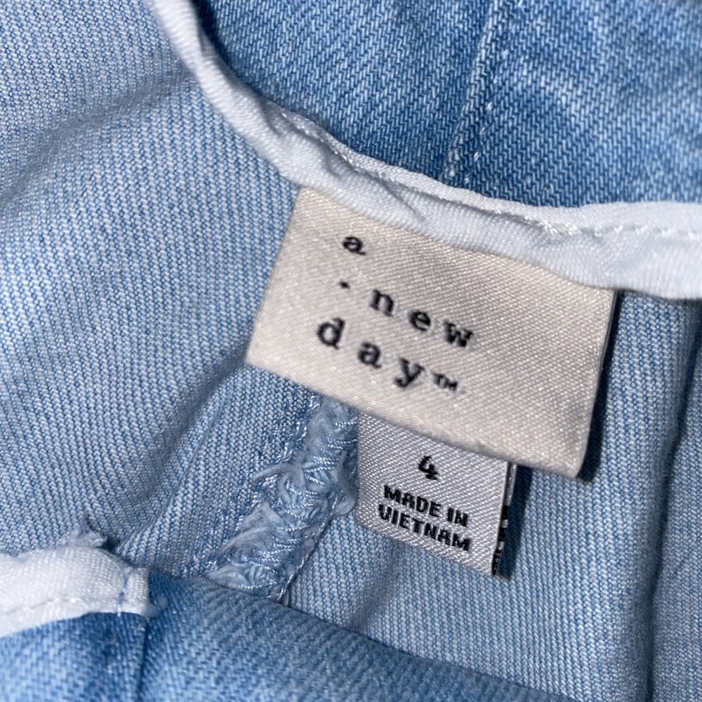 A New Day light blue wide leg jeans with tie/belt